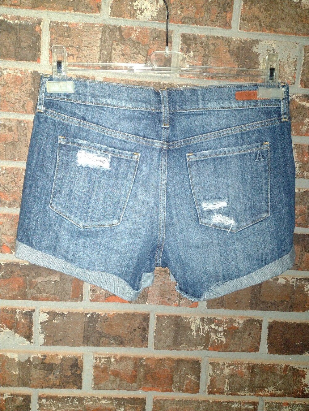Articles Of Society Blue Jean Shorts Womens 26 (30) Boyfriend Distressed Cuffed